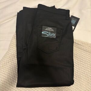 Silver coated barrel jeans